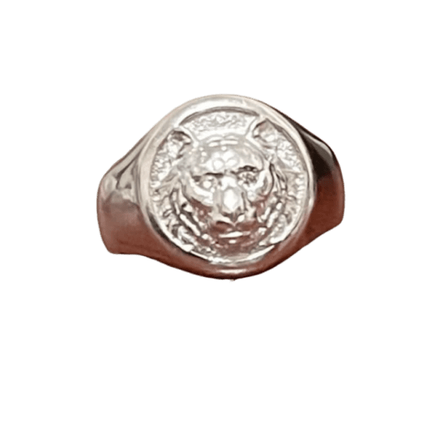 Tiger Signet Ring - Silver